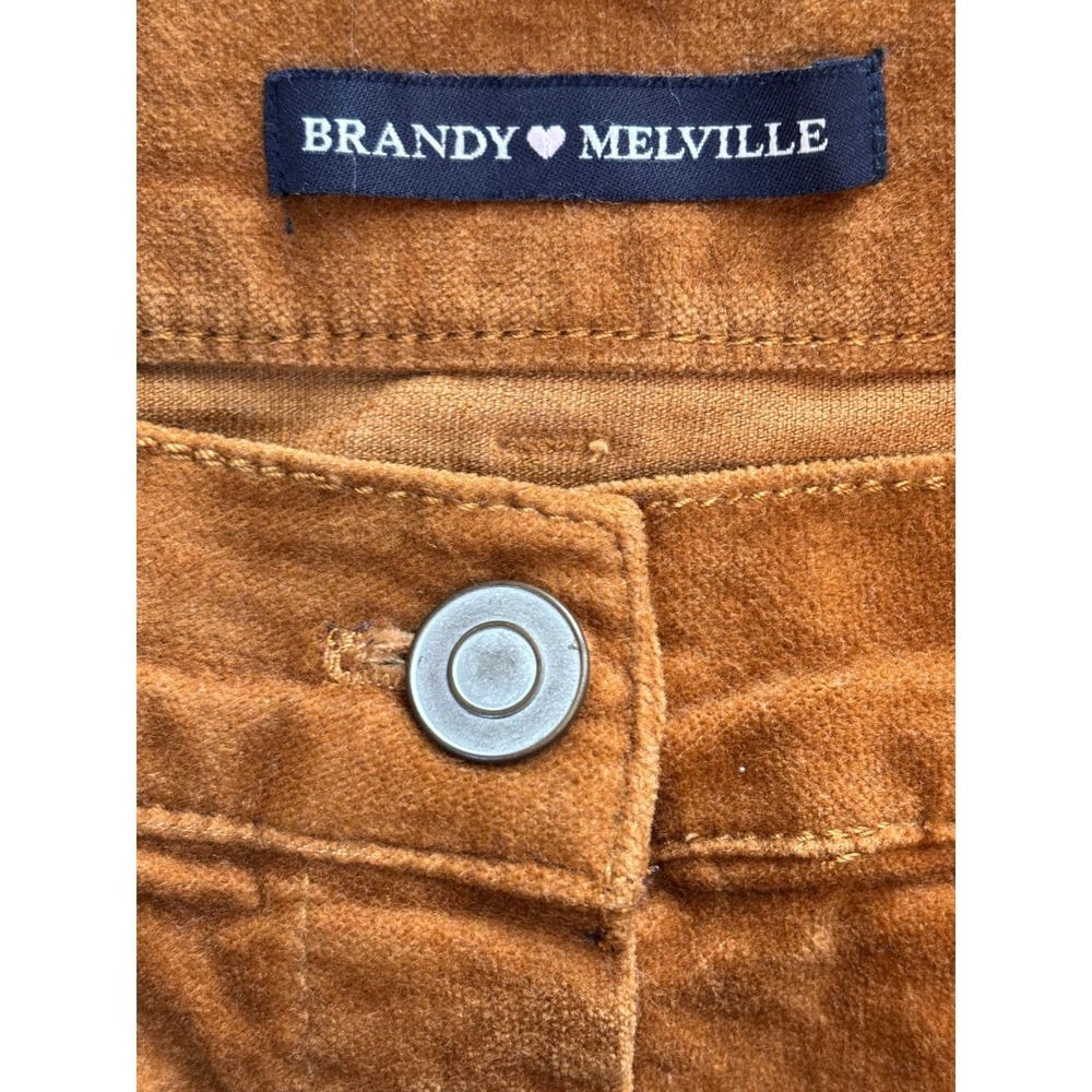 Brandy Melville Mini Skirt Women S Brown Excellent Corduroy Button Front A-Line - Picture 3 of 6